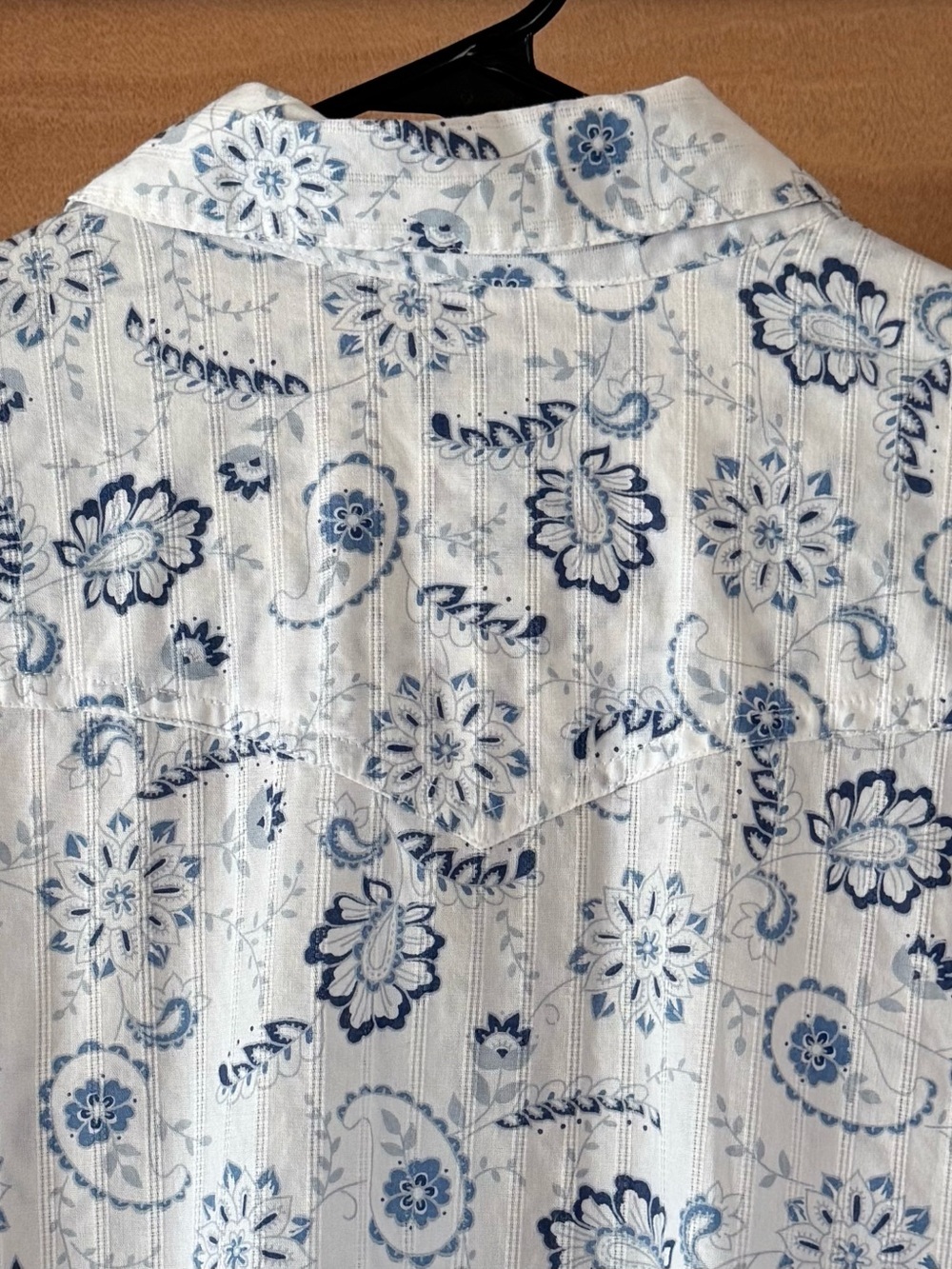 Pendleton Western Pearl Snap Shirt Women’s XL Blue White Paisley Cotton Cowgirl - Picture 7 of 12